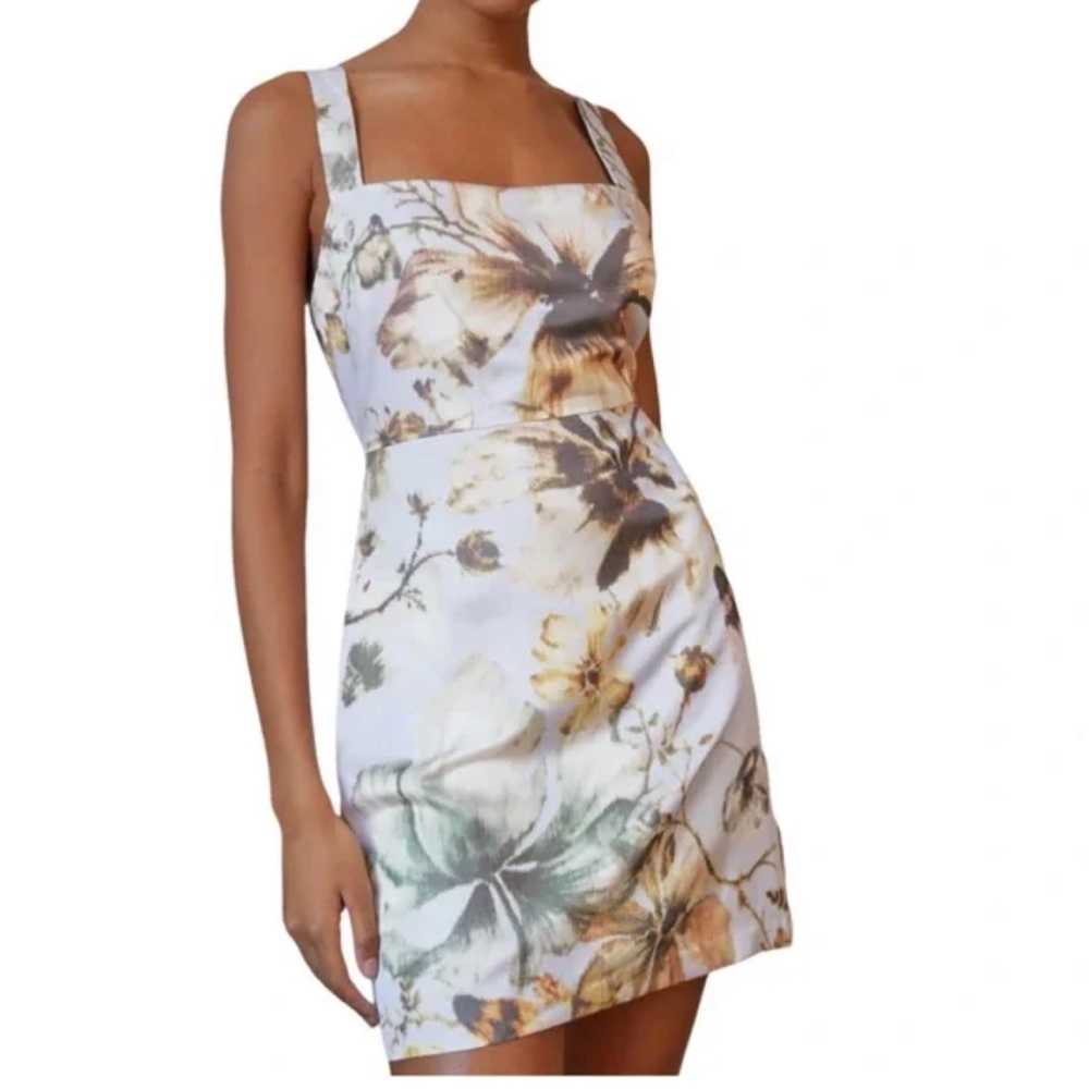 Aritzia Babaton 90s Mini Dress Floral Print